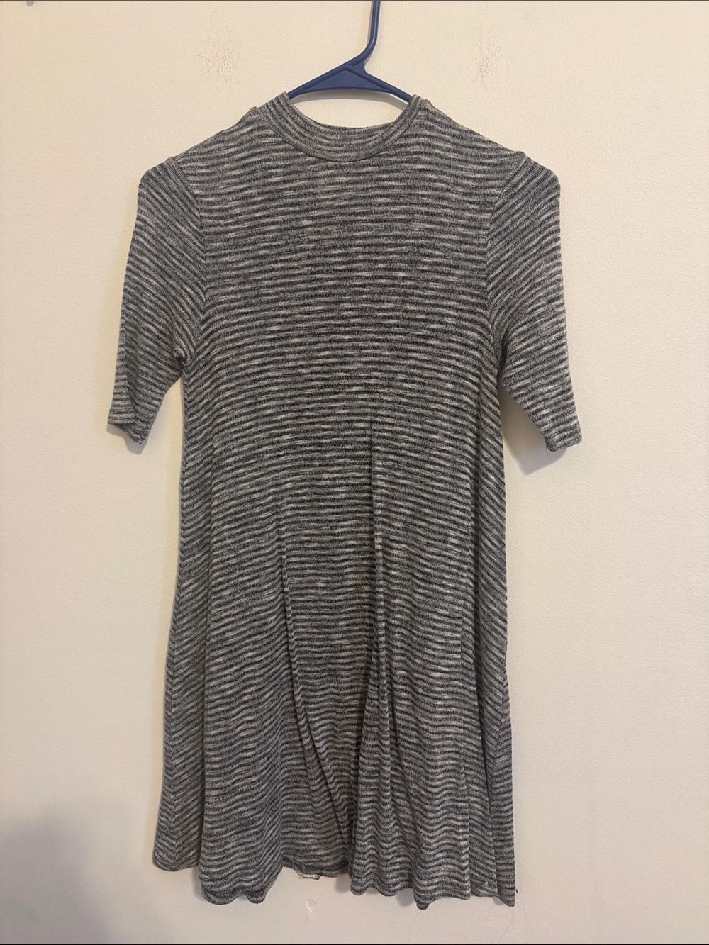 Women's Gray Striped Knit Dress